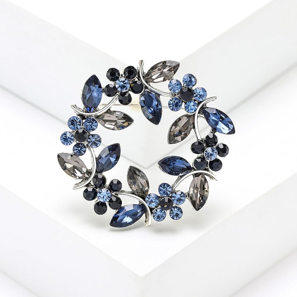 Amazon.com: Venzina® Women Fashion Brooch Rhinestone Wreath